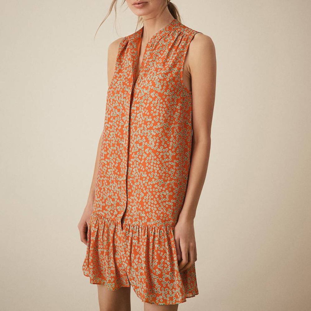 Reiss Nia printed shift mini dress, size 4
